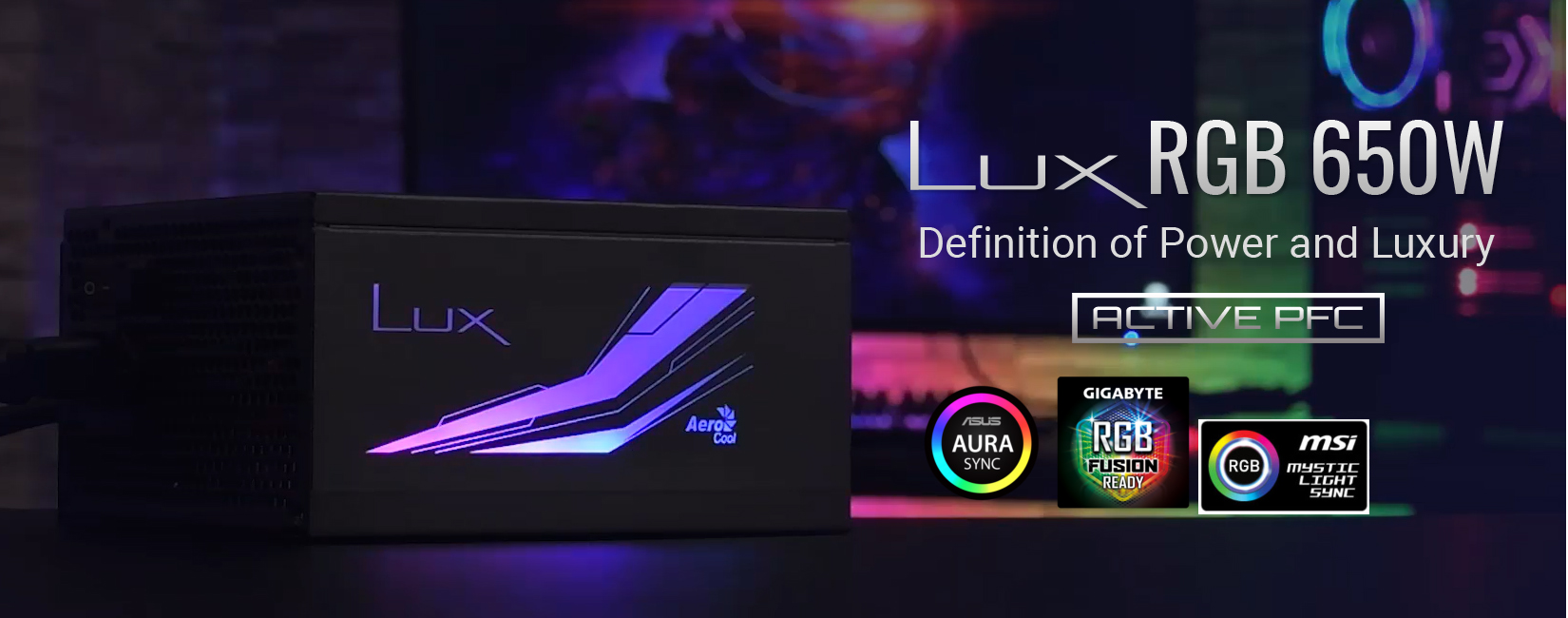 Nguồn Aero Cool Lux RGB 650W ( 80 Plus Bronze/Màu Đen/Led RGB) giới thiệu 1